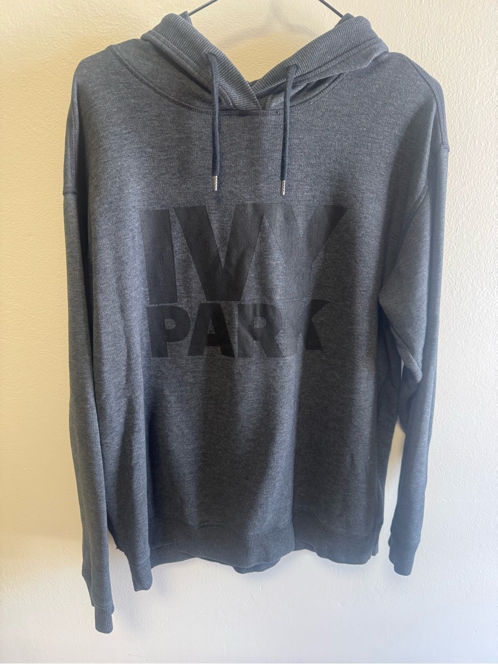 IVY PARK Charcoal Gray Logo Hooded Crew